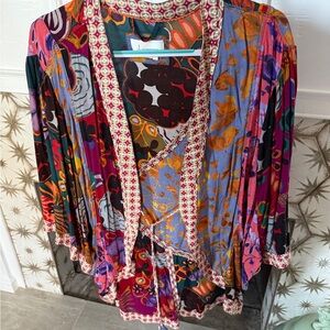 Anthropologie Multicolor Floral Kimono